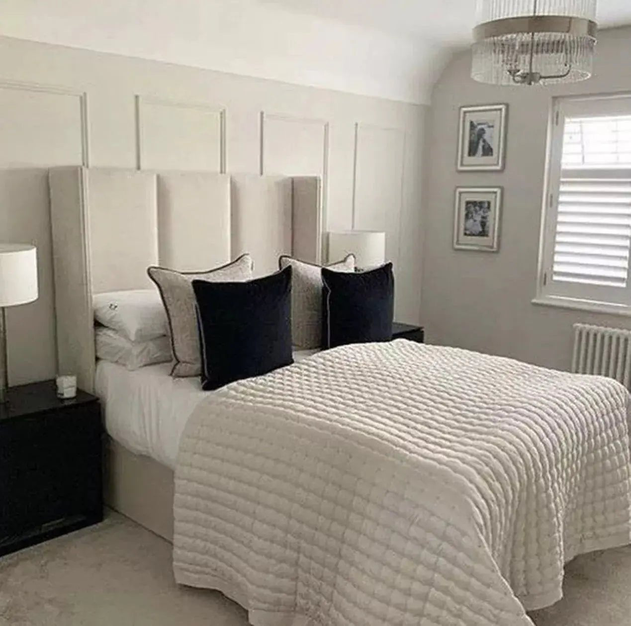 Oxford 3 Panel Wingback Luxury Upholstered Bed - BedsnBoards