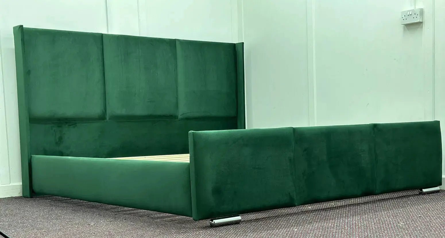 Oxford 3 Panel Wingback Luxury Upholstered Bed - BedsnBoards