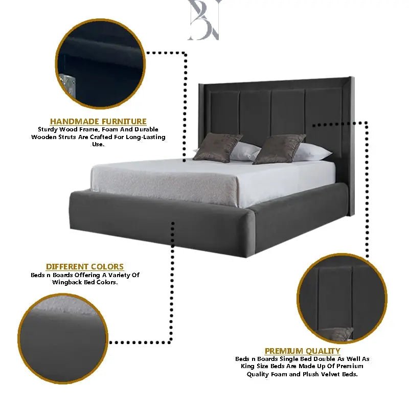 Dolphin Luxury Plain Border Panel Liner Bed - BedsnBoards