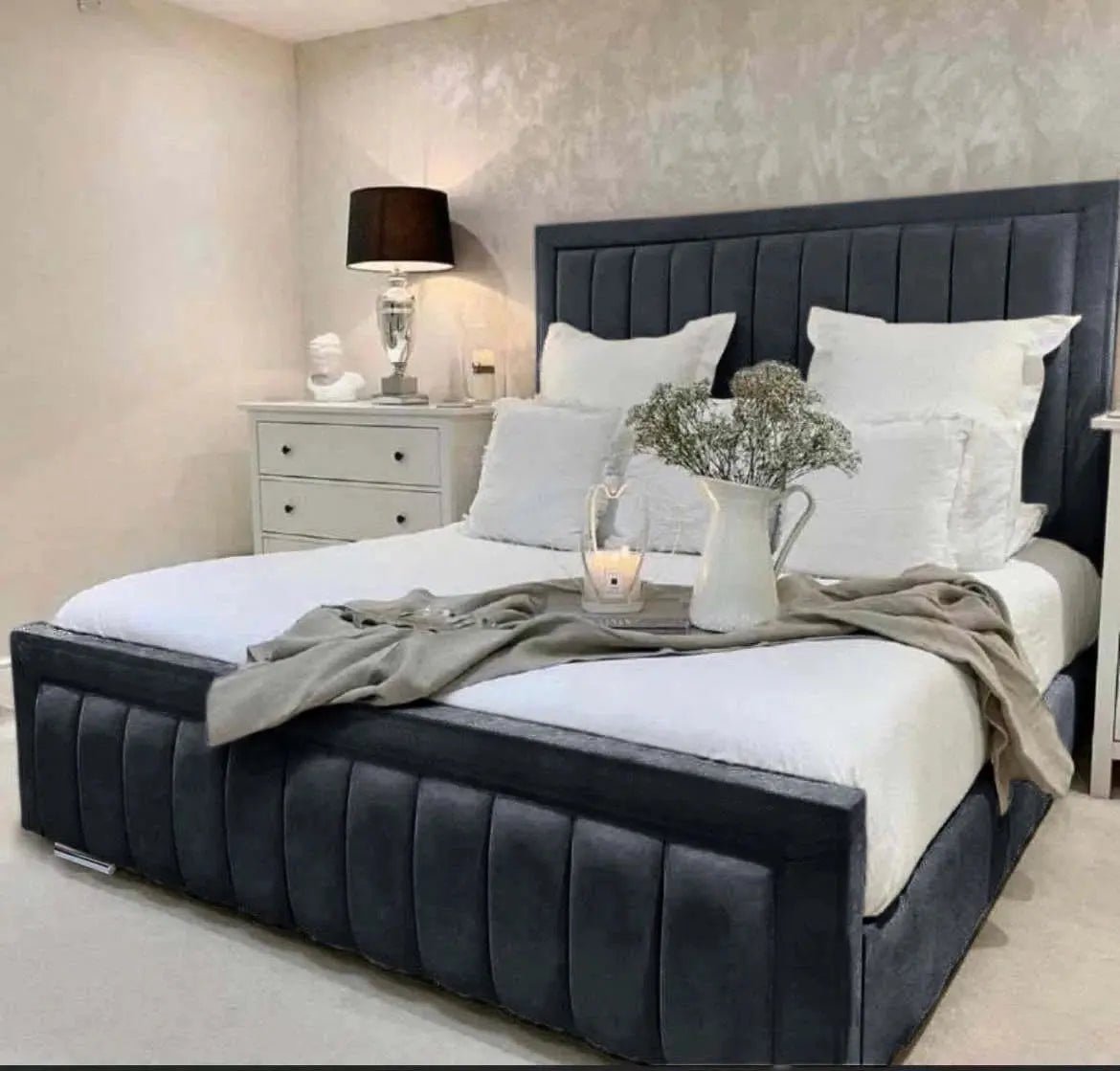 Podgorica Plain Border Upholstered Bed - BedsnBoards