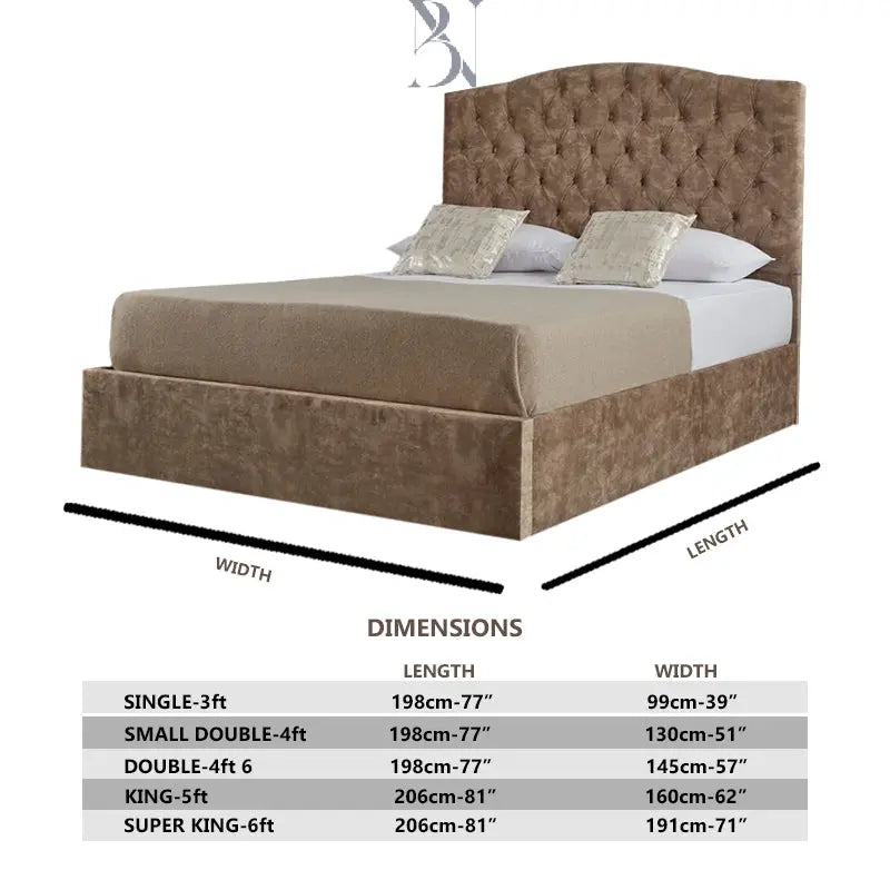 Roma Dotted Buttons Luxury Bed