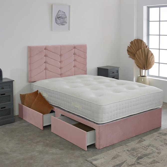 Rose Ottoman Divan Upholstered Thick Padded Bed - BedsnBoards