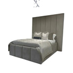 Load image into Gallery viewer, Rosie Panelled Upholstered Bed Frame
