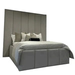 Load image into Gallery viewer, Rosie Panelled Upholstered Bed Frame
