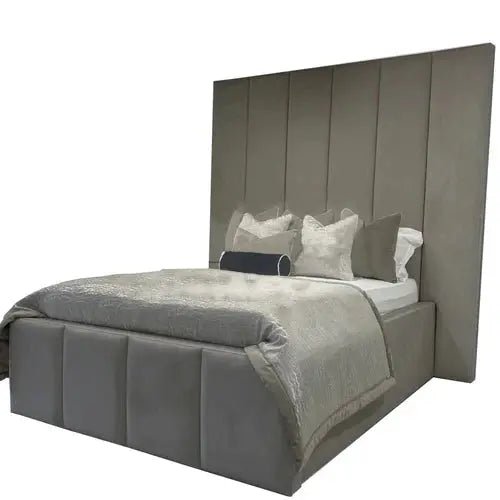 Rosie Panelled Upholstered Bed Frame - BedsnBoards
