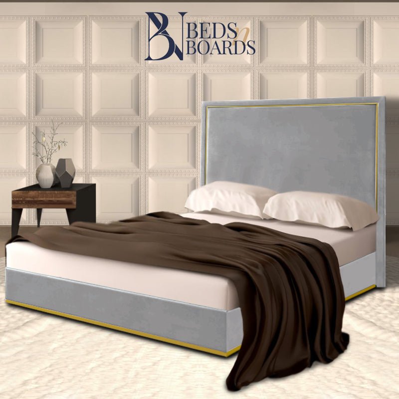 2025 Kensington Luxury Bed – Minimal Gold Trim - BedsnBoards