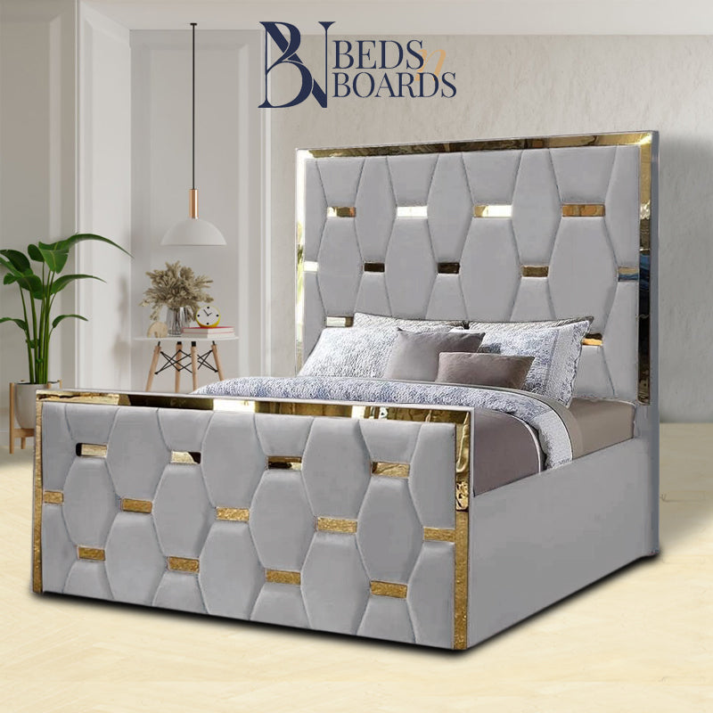 2025 Golden Pyramid Bed with Optional Ottoman Storage