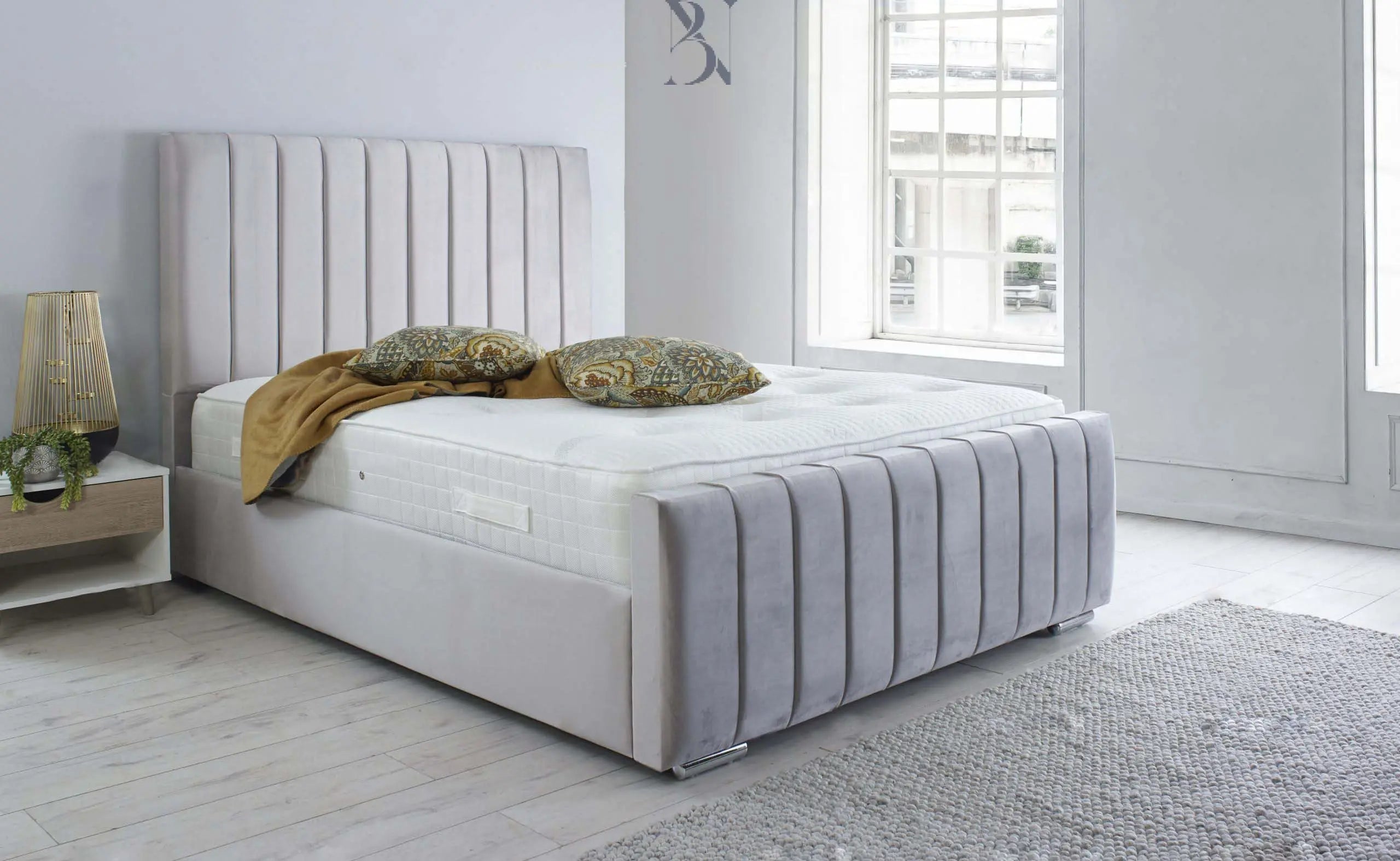 Yorkshire Panelled Upholstered Bed - BedsnBoards