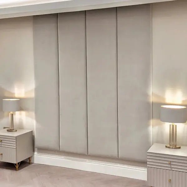 Smoke Grey Velvet Individual Upholstered Headboard Panel - 45cm - BedsnBoards