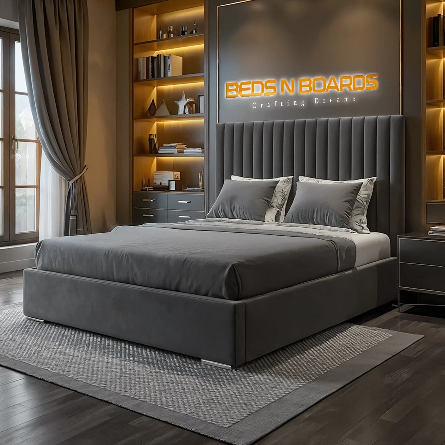 Stratford Luxury Crushed Velvet Princess Bed