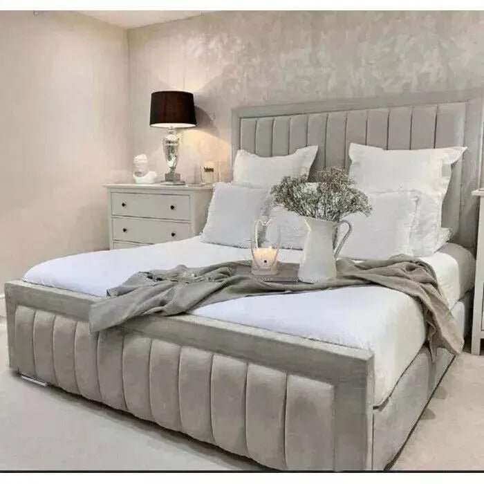 Stylish New Elegant Milano Upholstered Bed - BedsnBoards