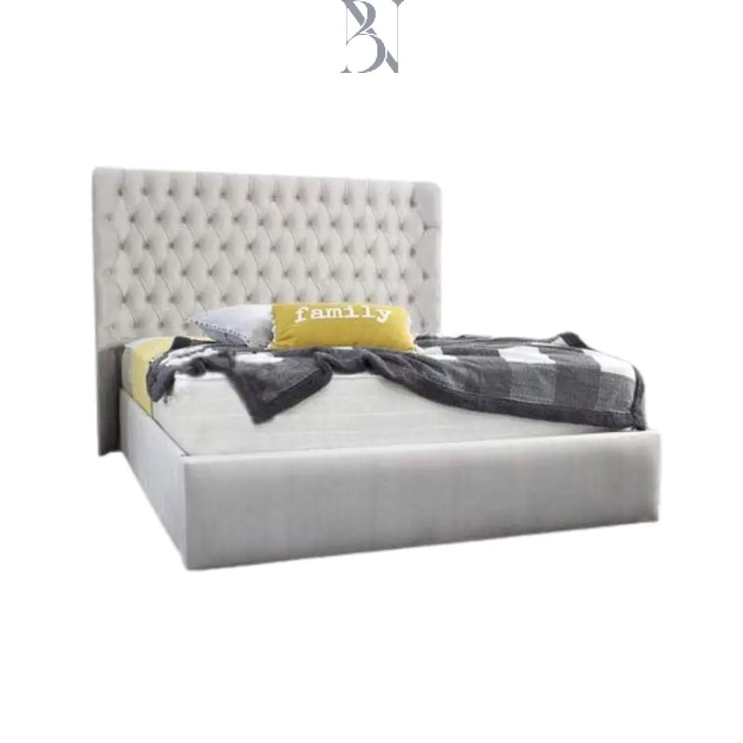 Topaz Wing backed Dotted Bed - BedsnBoards