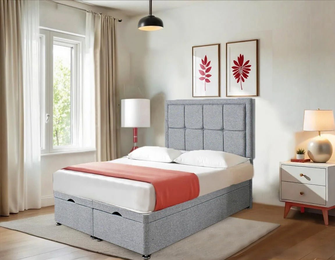 Venice Cubed Ottoman Divan Bed - BedsnBoards