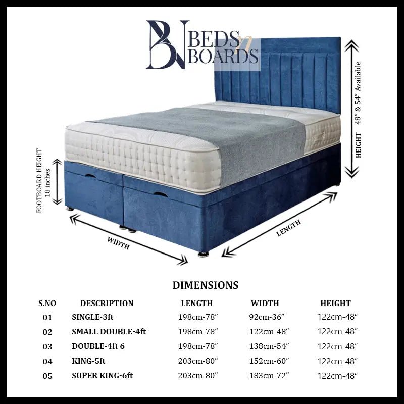 Vertigo Bumper Liner Ottoman Divan Bed BedsnBoards