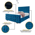 Load image into Gallery viewer, Vienna Cubed Dotted Upholstered Bed Frame
