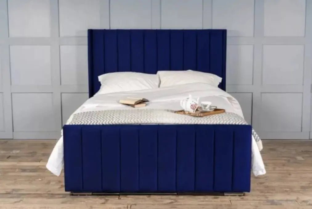 Berlin Wingback Luxury Upholstered Bed - BedsnBoards