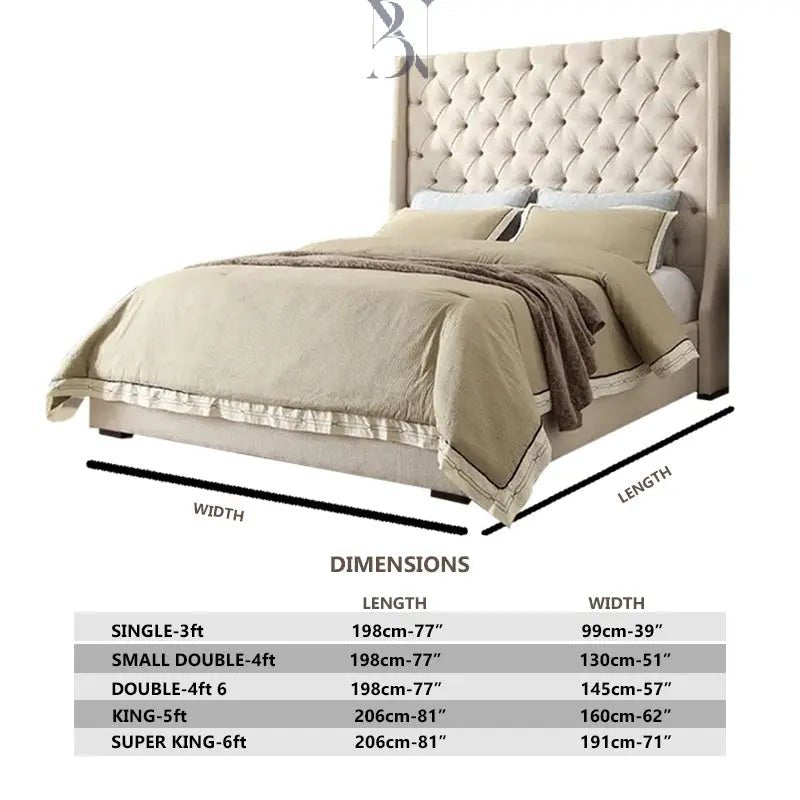 Wingback Chesterfield Napnest Luxury Bed - BedsnBoards