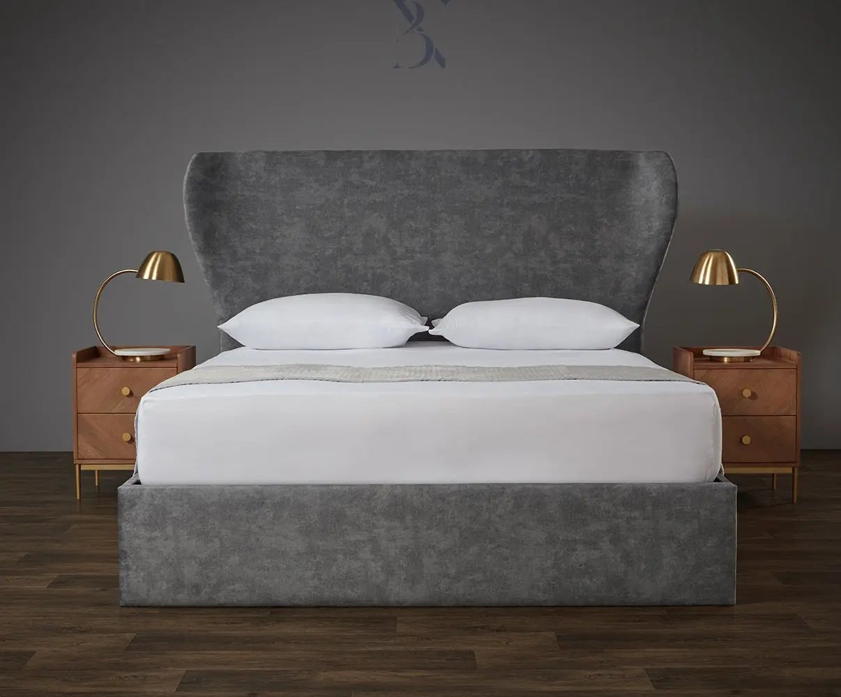Rose Butterfly Wing backed Curved  Luxury Bed - BedsnBoards