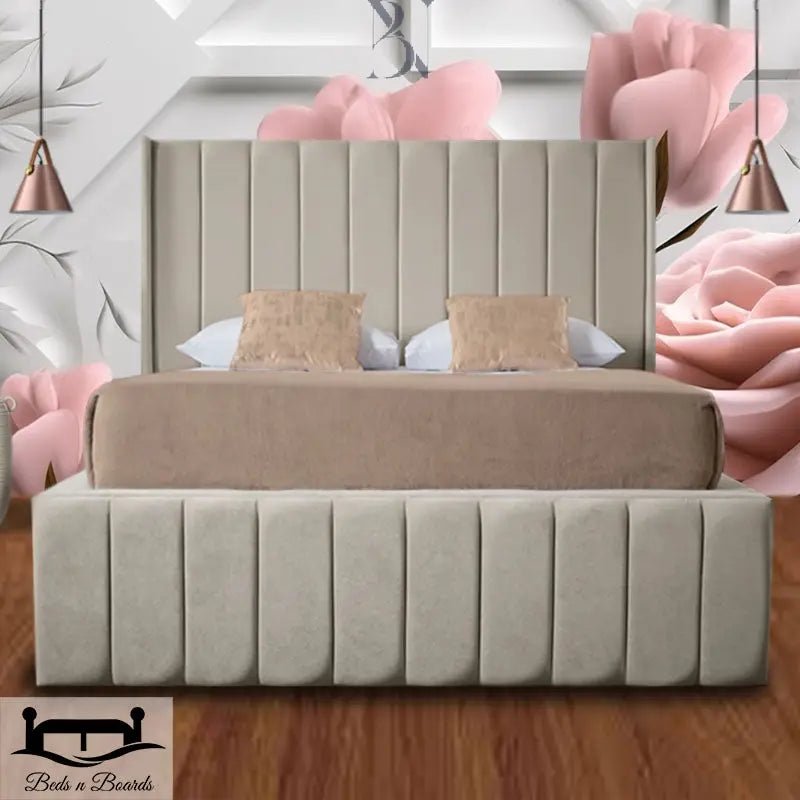 Monaco Wingback Curved Luxury Bed - BedsnBoards