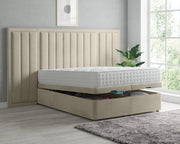Barnie Panel Extended Headboard Ottoman Storage Bed - BedsnBoards